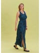 Indigo Bohemian Dress with Slit Neck 4646